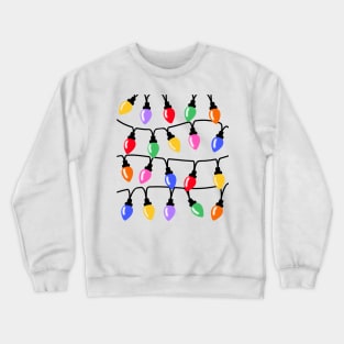 Christmas Fairy Lights Bulbs on Green Crewneck Sweatshirt